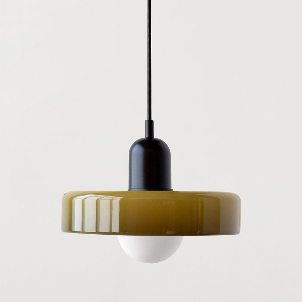 Suspension en verre coloré de style Bauhaus
