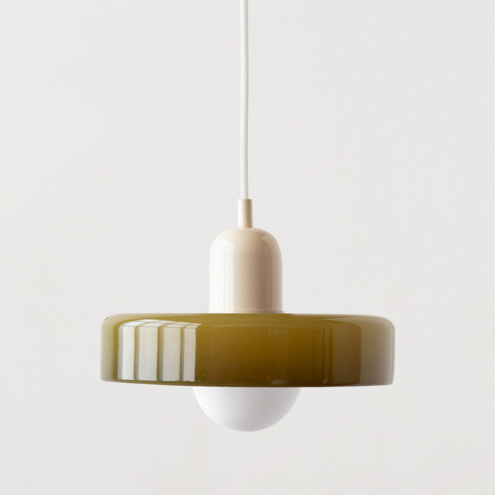 Suspension en verre coloré de style Bauhaus