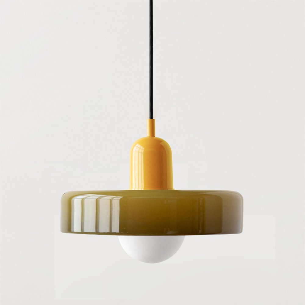 Suspension en verre coloré de style Bauhaus