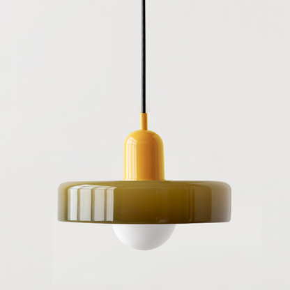 Coloured Glass Pendant Light Bauhaus Style
