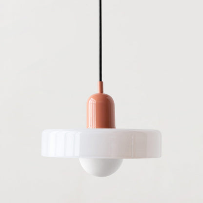 Coloured Glass Pendant Light Bauhaus Style