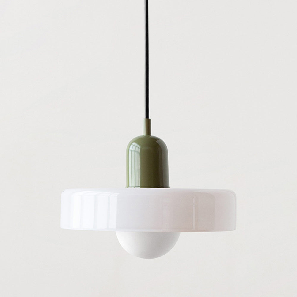 Suspension en verre coloré de style Bauhaus