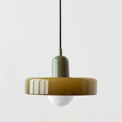 Coloured Glass Pendant Light Bauhaus Style