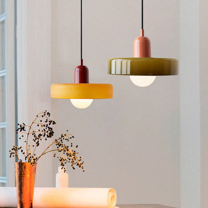 Coloured Glass Pendant Light Bauhaus Style