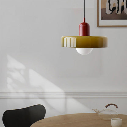 Coloured Glass Pendant Light Bauhaus Style