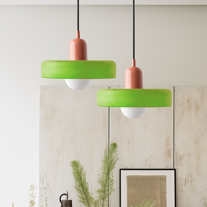 Coloured Glass Pendant Light Bauhaus Style