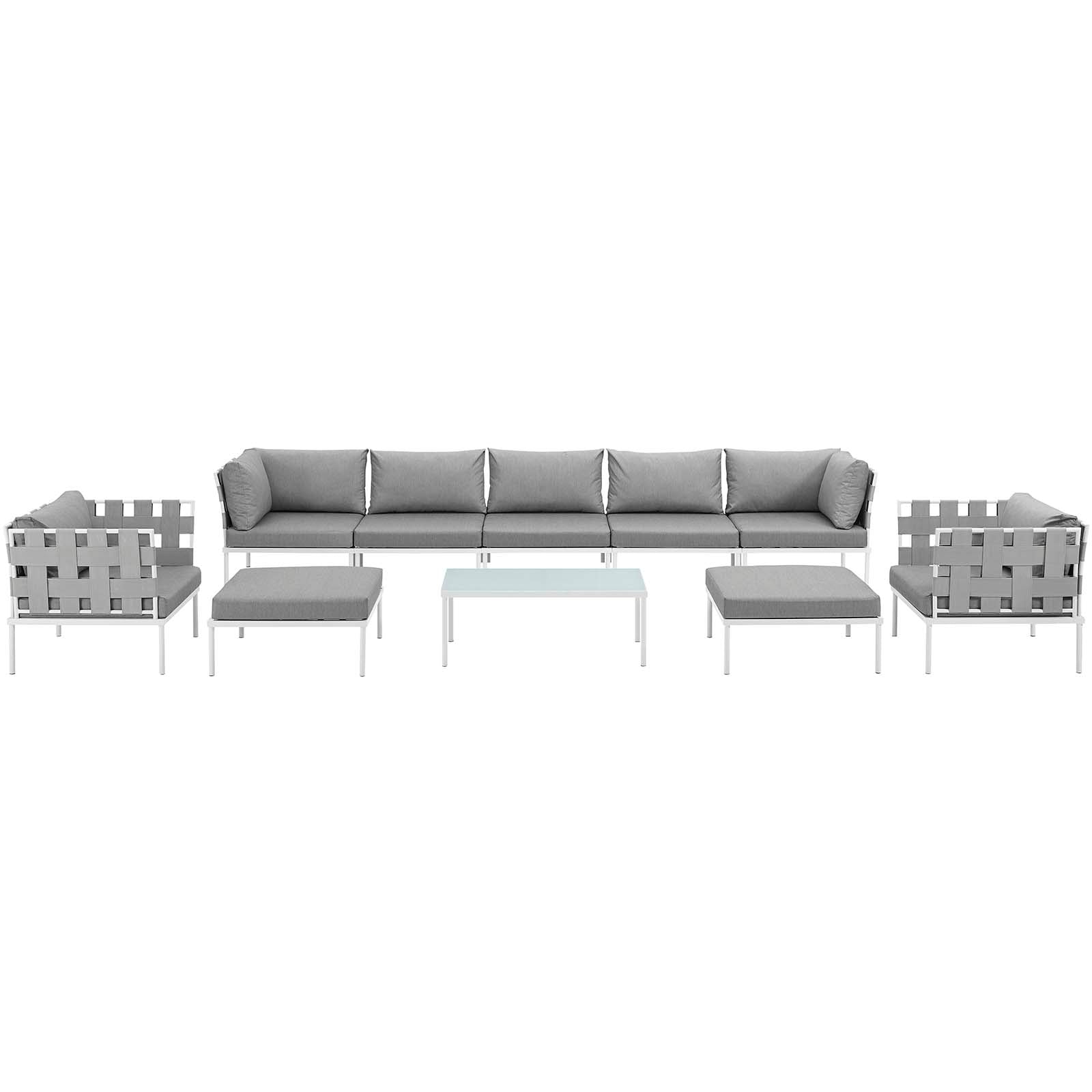 Harmony 10 Piece Outdoor Patio Aluminum Sectional Sofa Set by Modway