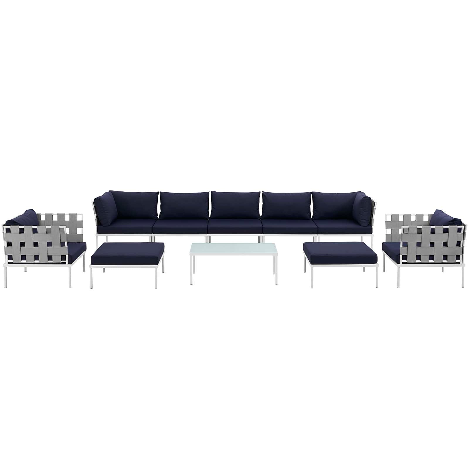 Harmony 10 Piece Outdoor Patio Aluminum Sectional Sofa Set by Modway