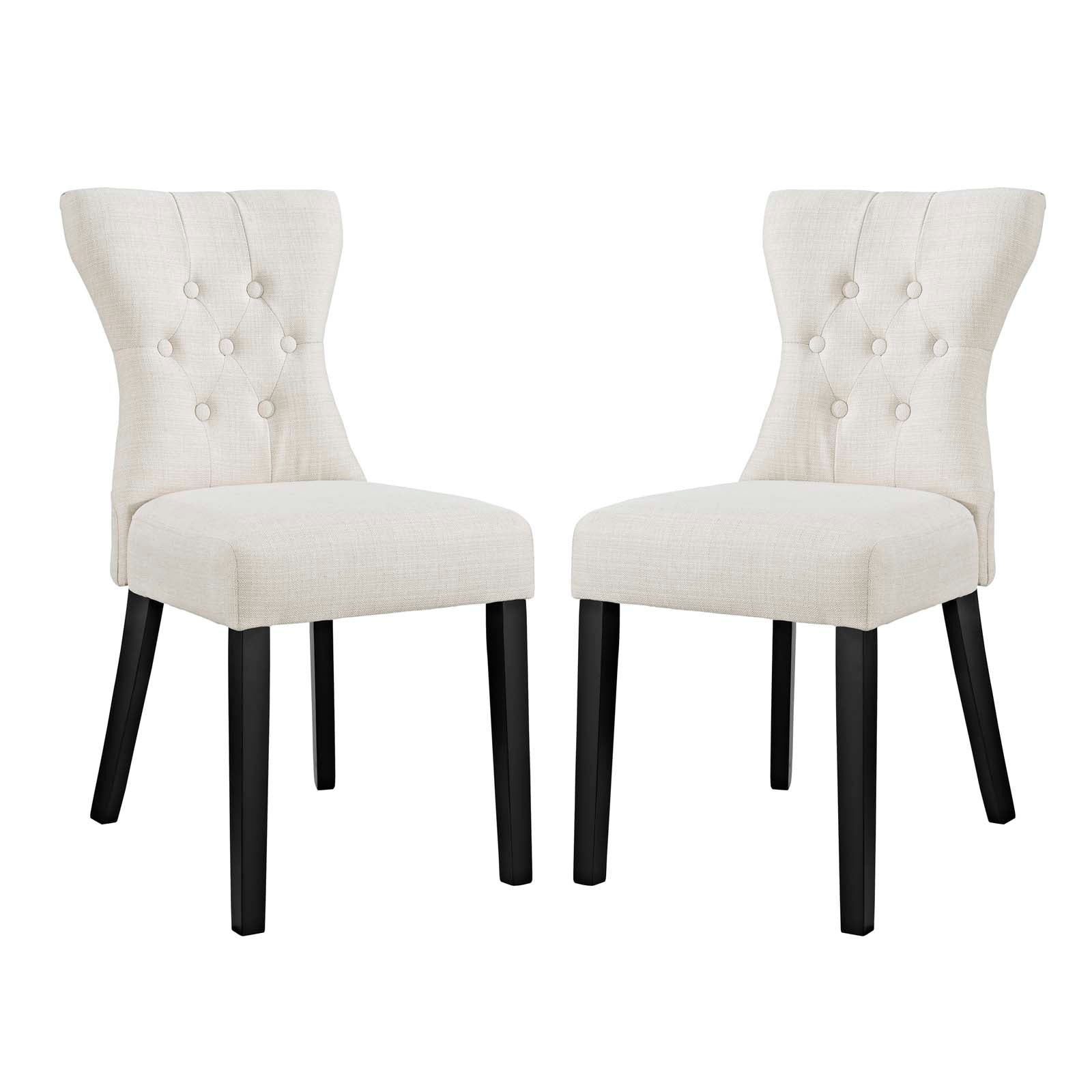 Silhouette Upholstered Fabric Dining Side Chairs Set of 4 by Modway