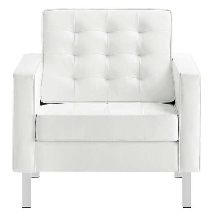 Loft Tufted Vegan Leather Armchair
