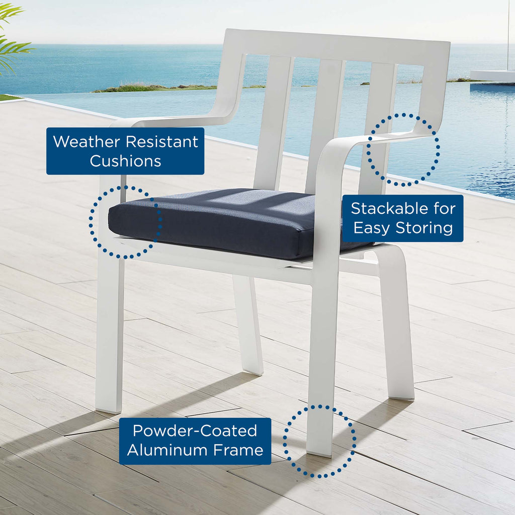 Raleigh Stackable Outdoor Patio Aluminum Dining Armchair by Modway