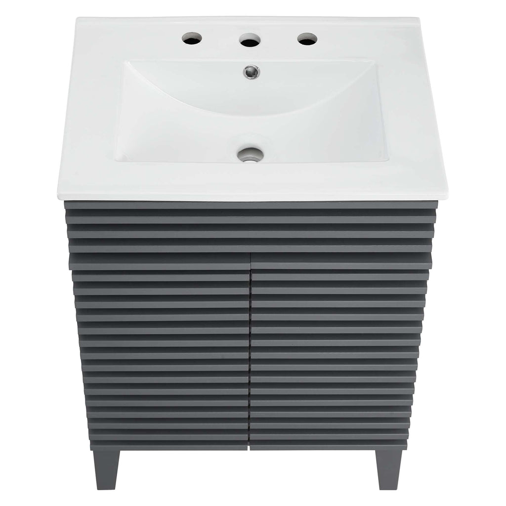 Render 18" and 24" Bathroom Vanities with White Basin Included