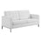 Loft Tufted Upholstered Faux Leather Loveseat and Armchair Set