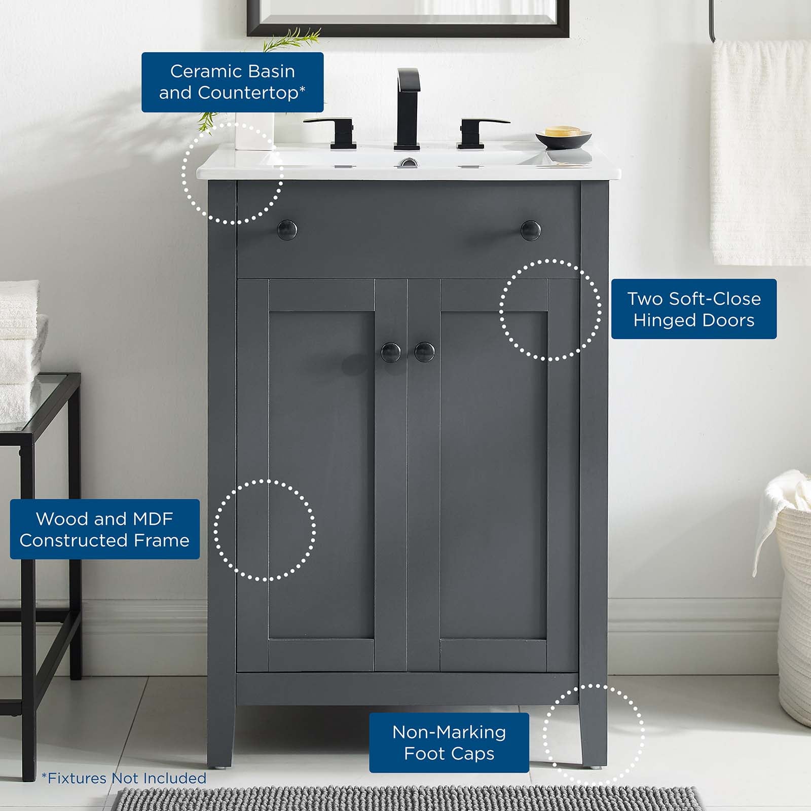 Nantucket Bathroom Vanity Basin Included