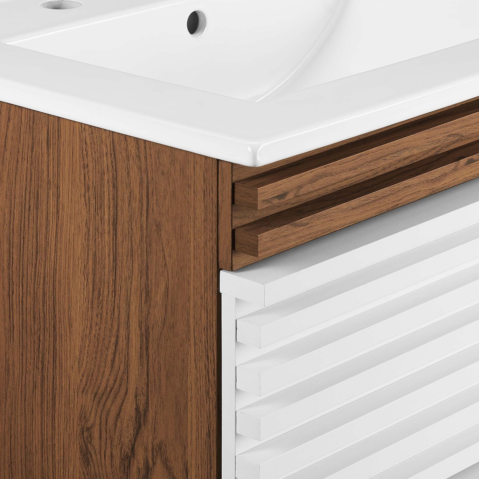 Render Wall-Mount Bathroom Vanity with White Basin Included