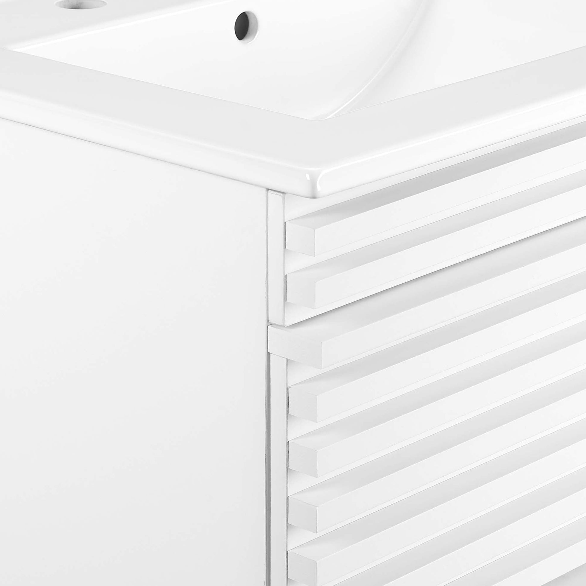 Render Wall-Mount Bathroom Vanity with White Basin Included