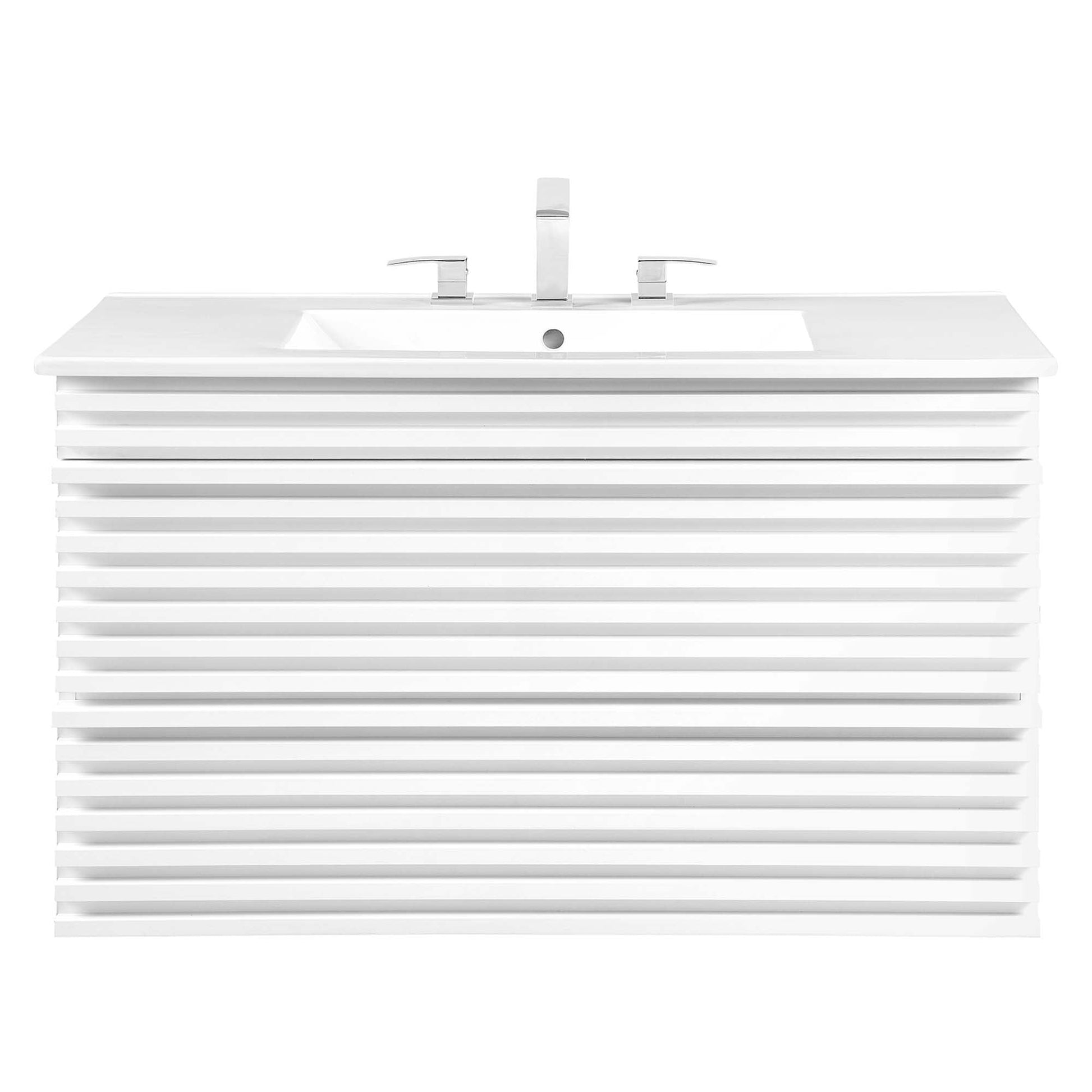 Render Wall-Mount Bathroom Vanity with White Basin Included