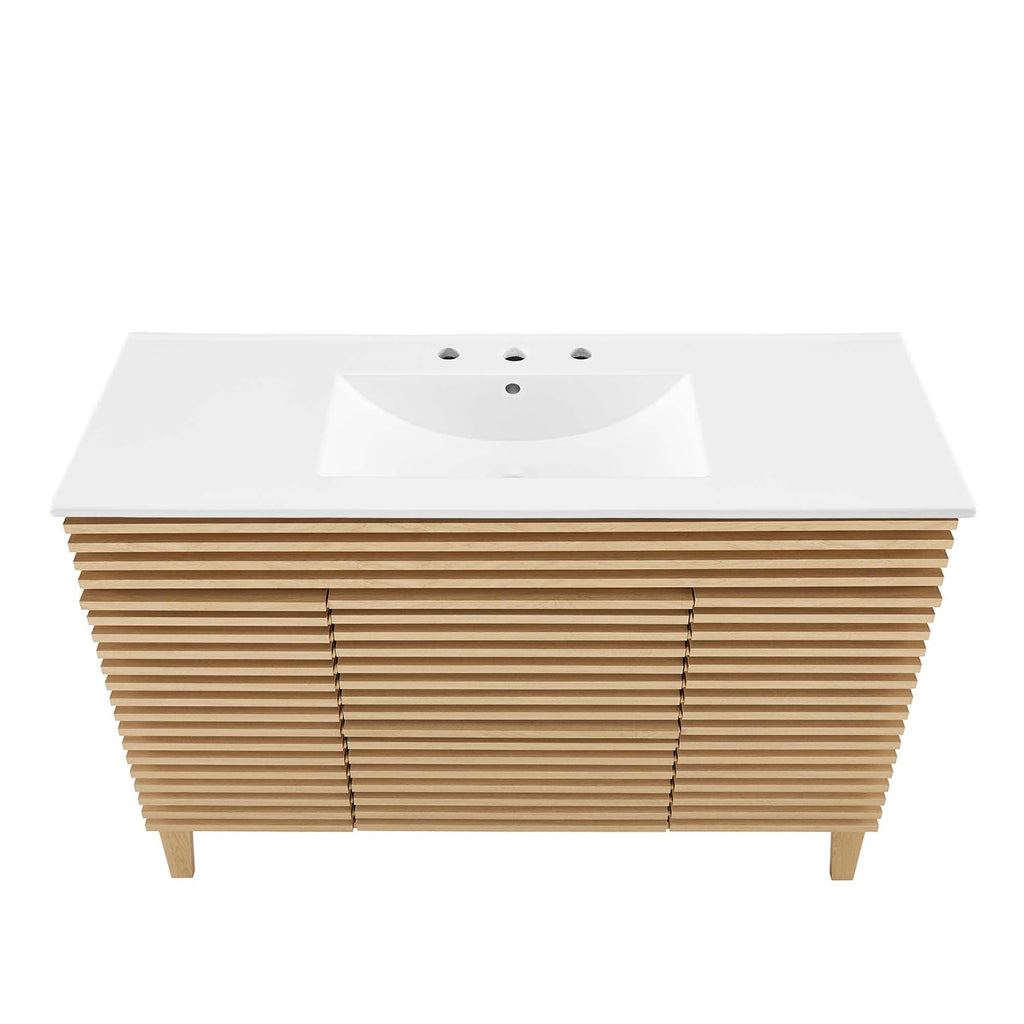 Render 48" Bathroom Vanity with White Basin Included