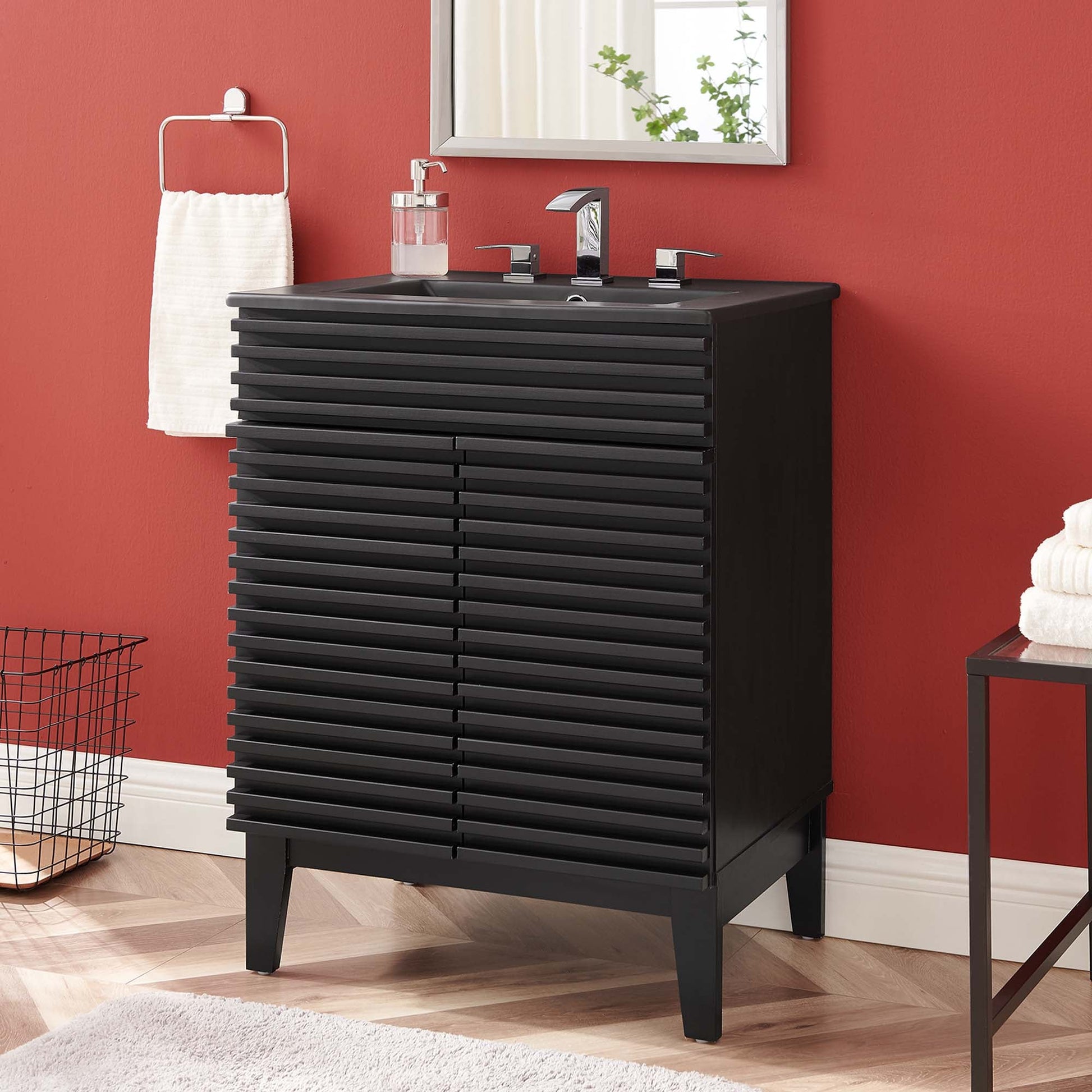 Render Bathroom Vanity with Black Basin Included