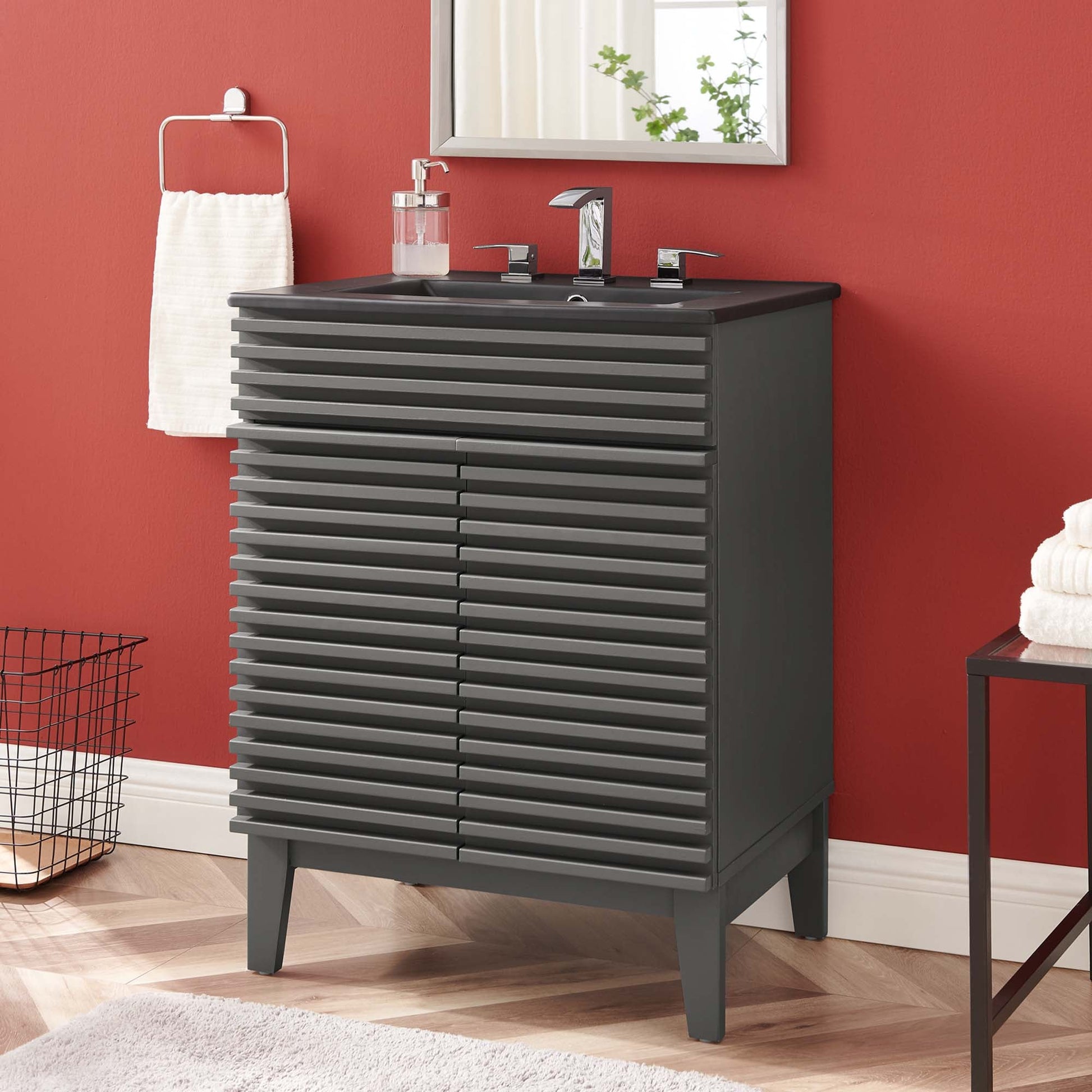 Render Bathroom Vanity with Black Basin Included