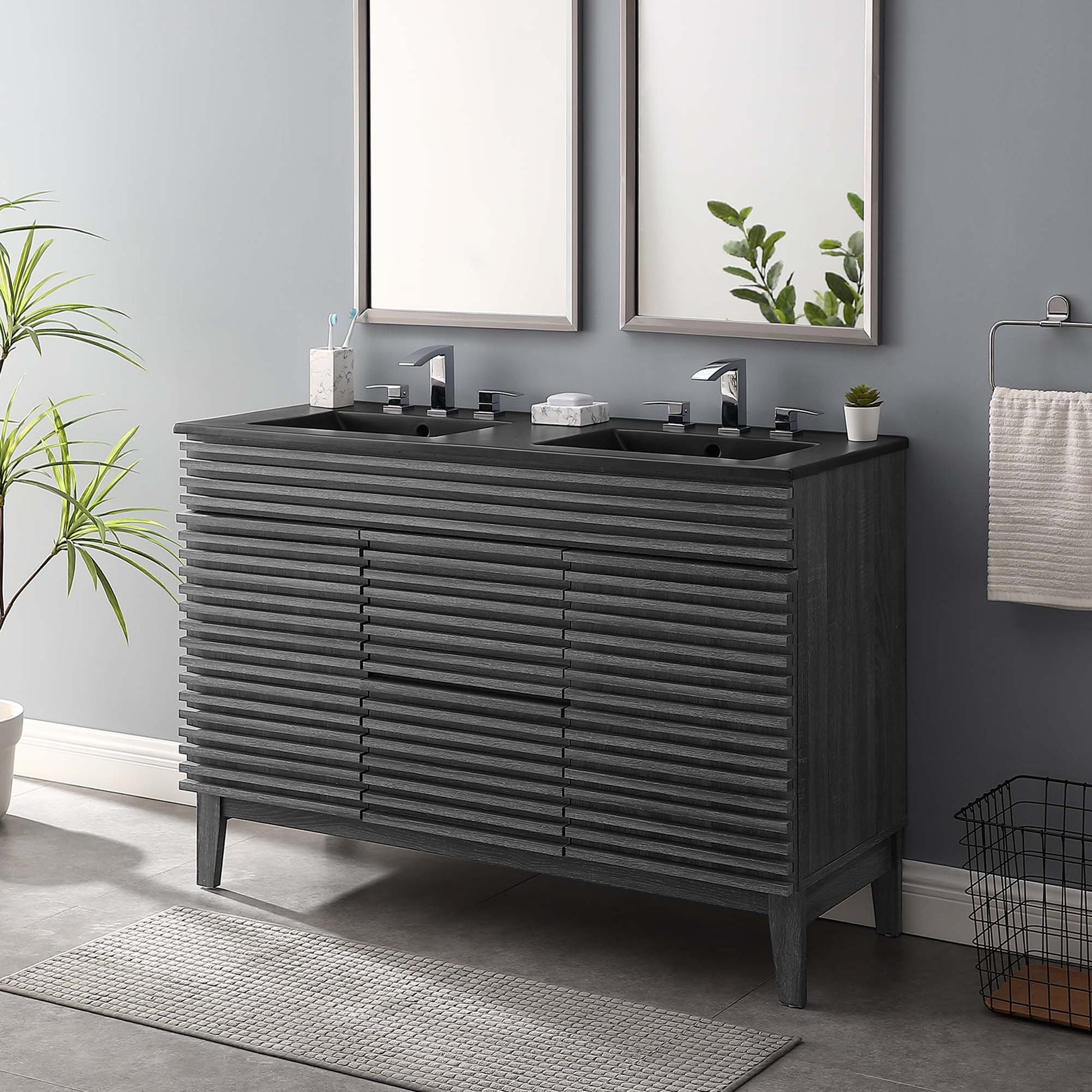 Render 48" Bathroom  Vanity with Black Basin Included