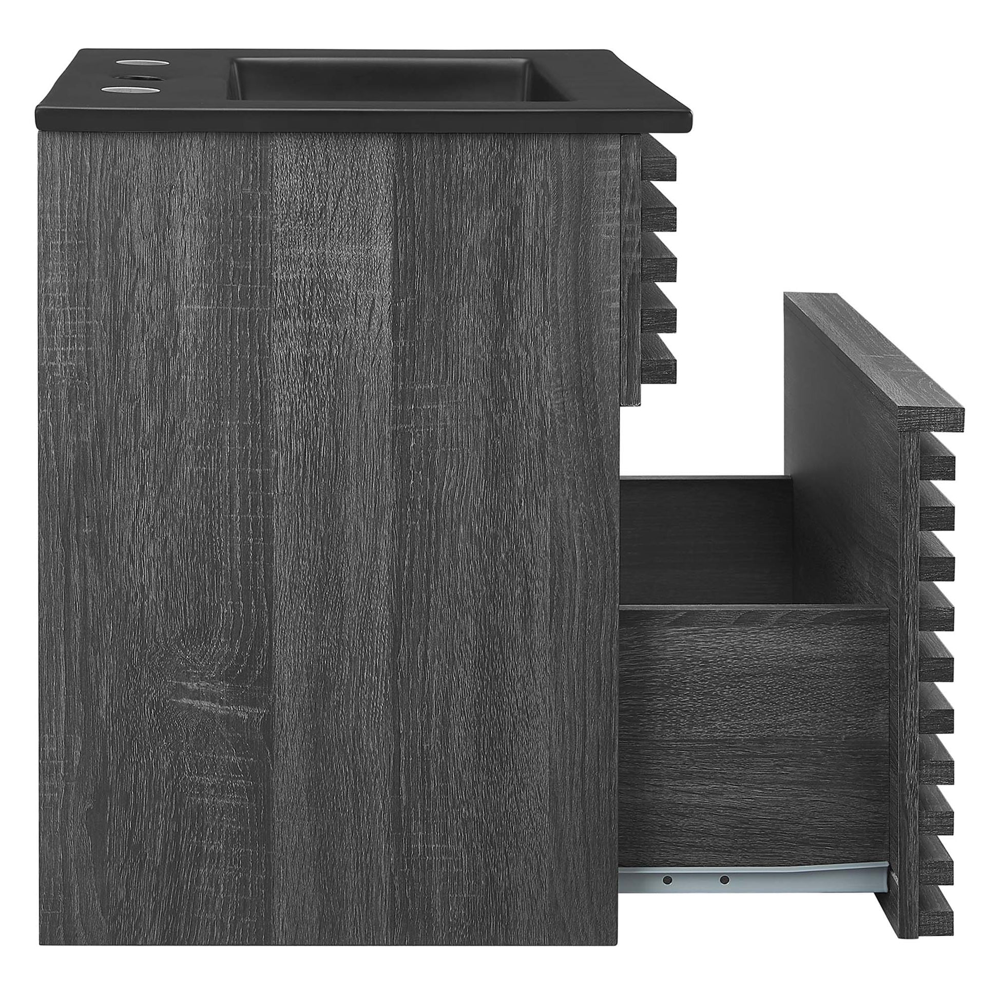 Render Wall-Mount Bathroom Vanity with Black Basin Included