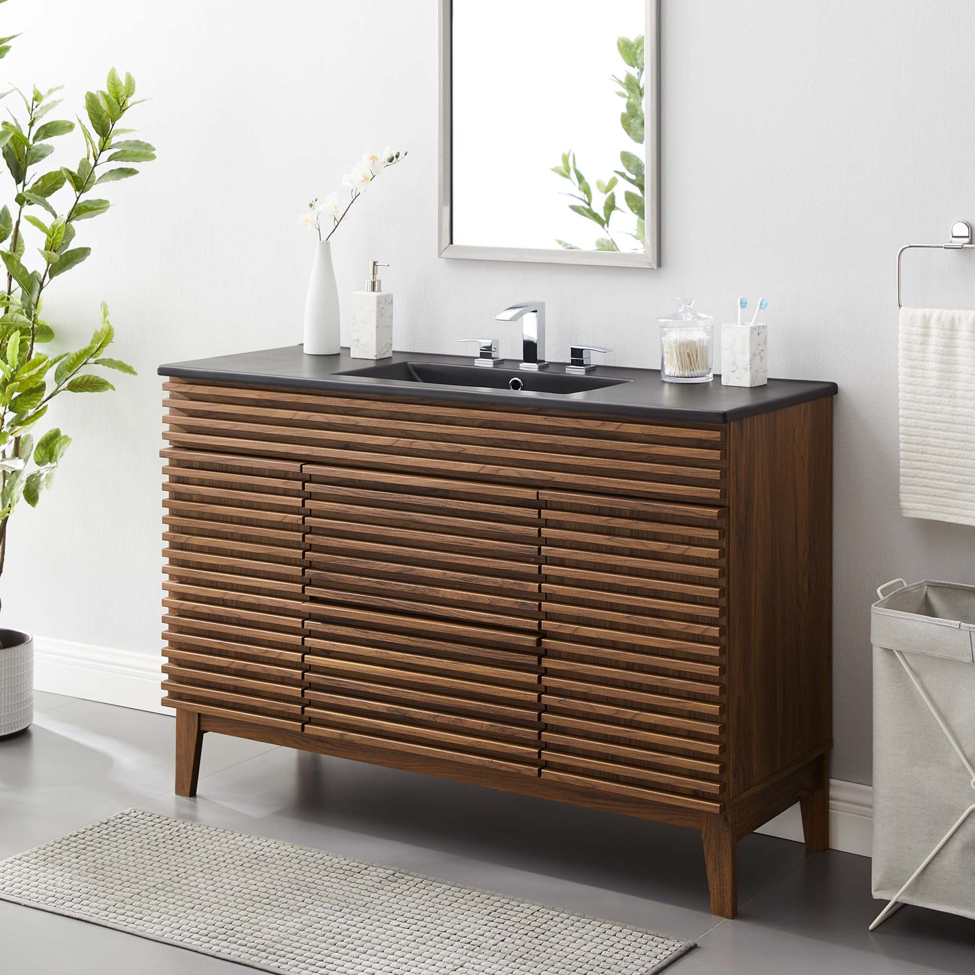 Render 48" Bathroom  Vanity with Black Basin Included