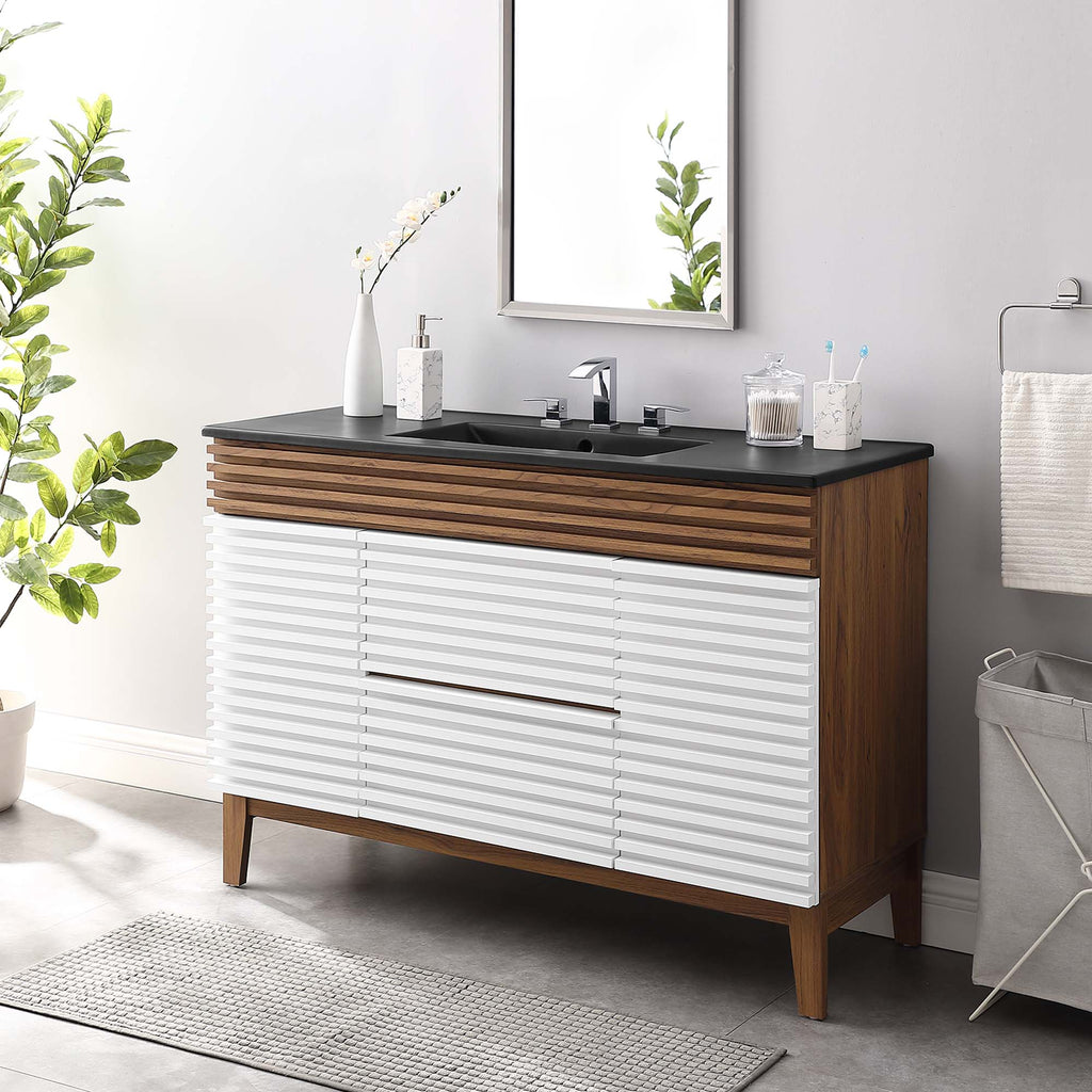 Render 48" Bathroom  Vanity with Black Basin Included