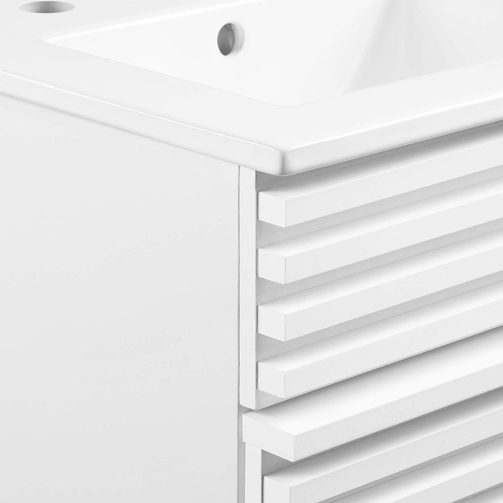 Render 18" and 24" Bathroom Vanities with White Basin Included