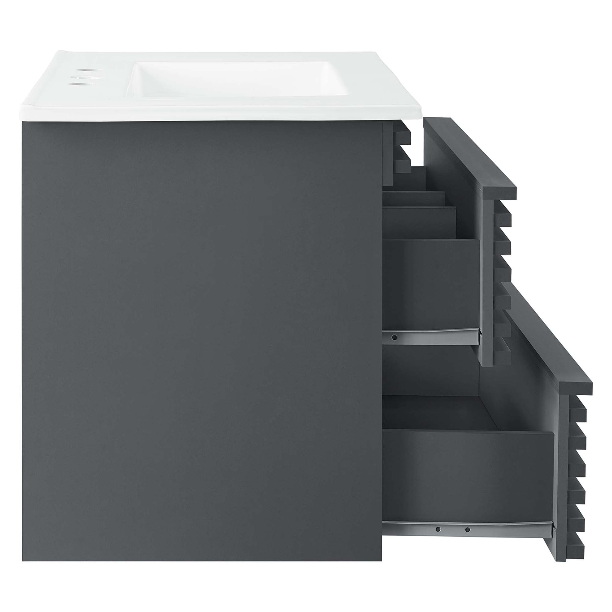 Render Wall-Mount Bathroom Vanity with White Basin Included