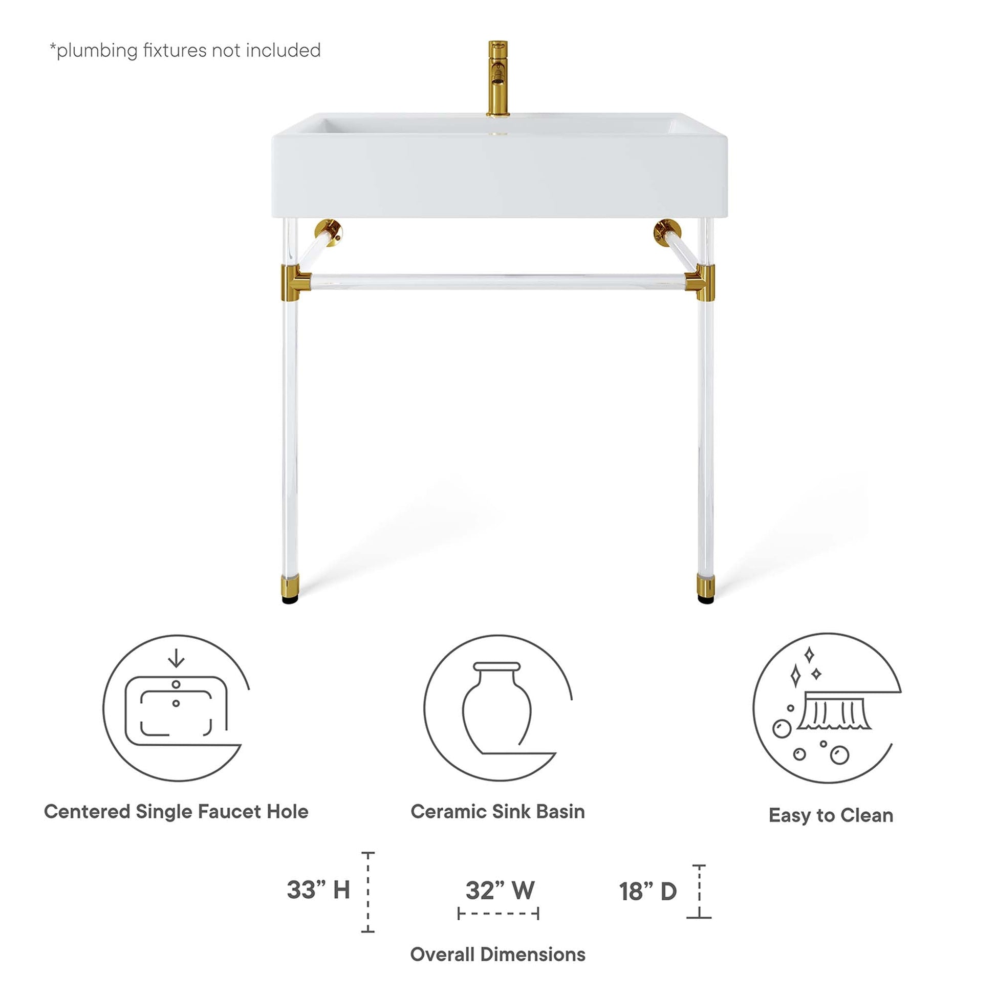 Redeem Wall-Mount Bathroom Vanity Basin Included