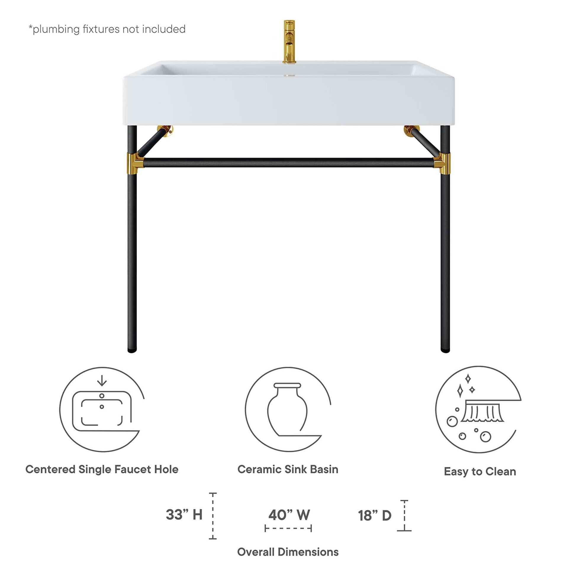 Redeem Wall-Mount Bathroom Vanity Basin Included