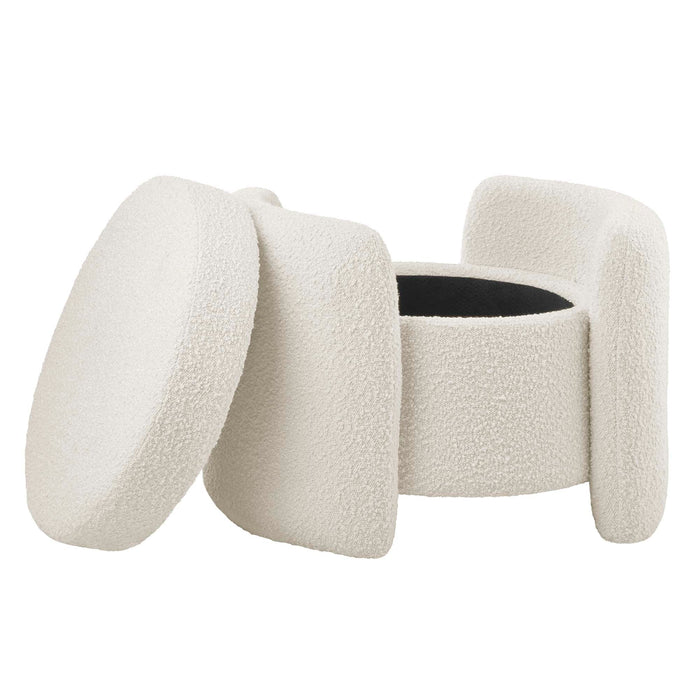 Nebula Boucle Upholstered Ottoman