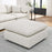 Commix Down Filled Overstuffed Boucle Fabric Ottoman