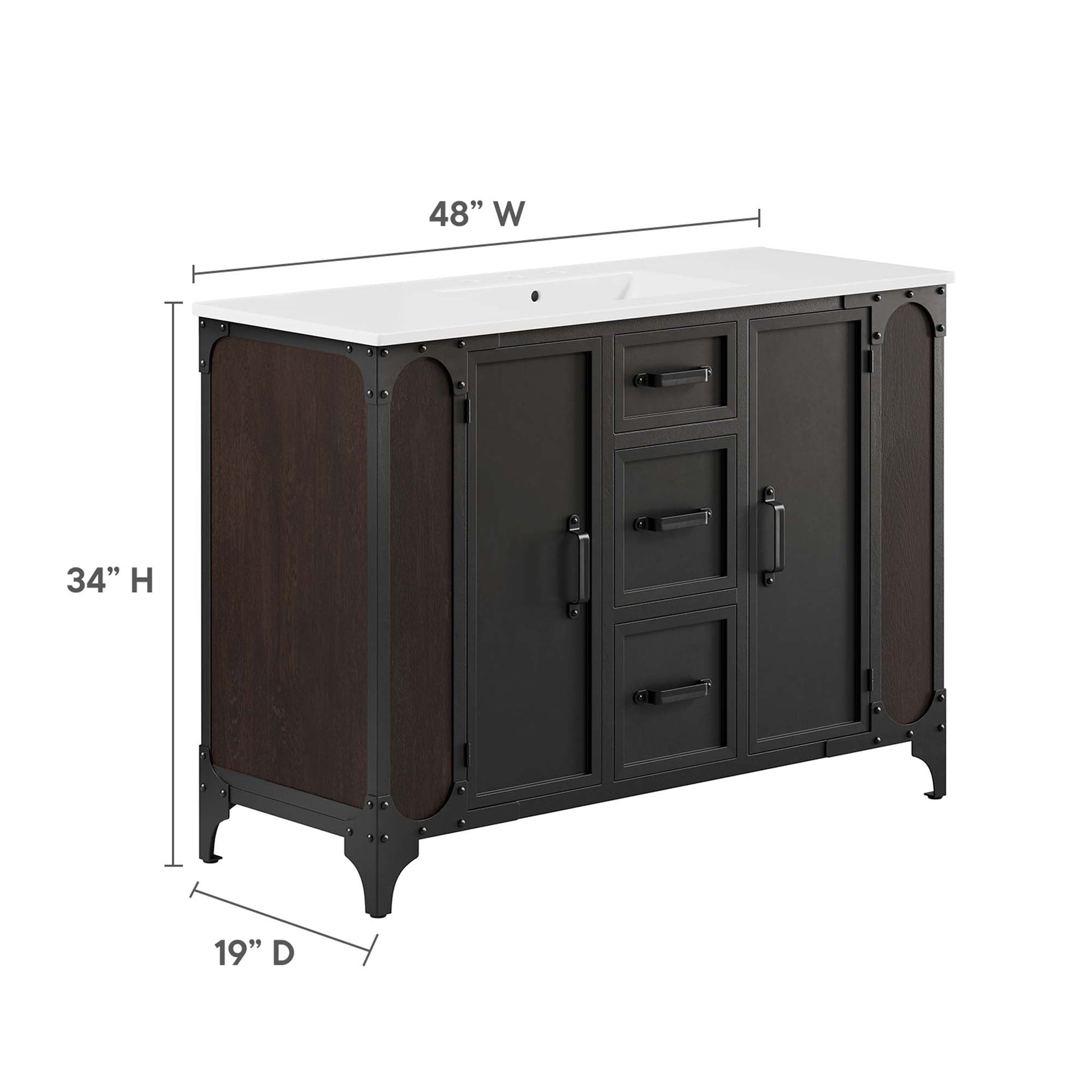 Steamforge Bathroom Cabinet Basin Not Included