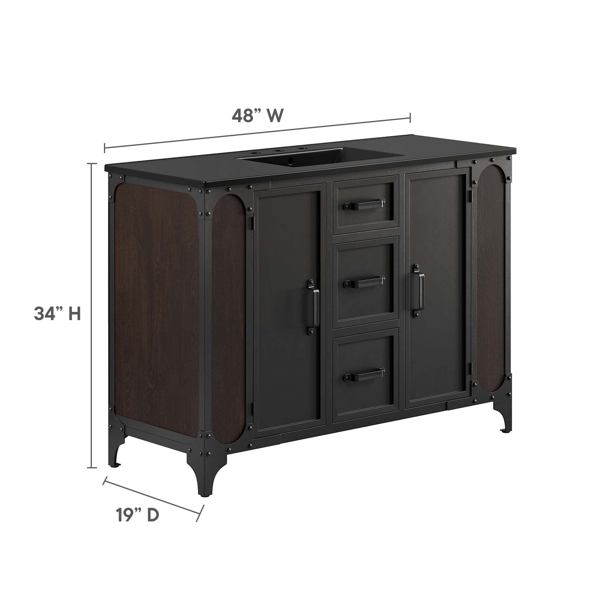 Steamforge Bathroom Cabinet Basin Not Included