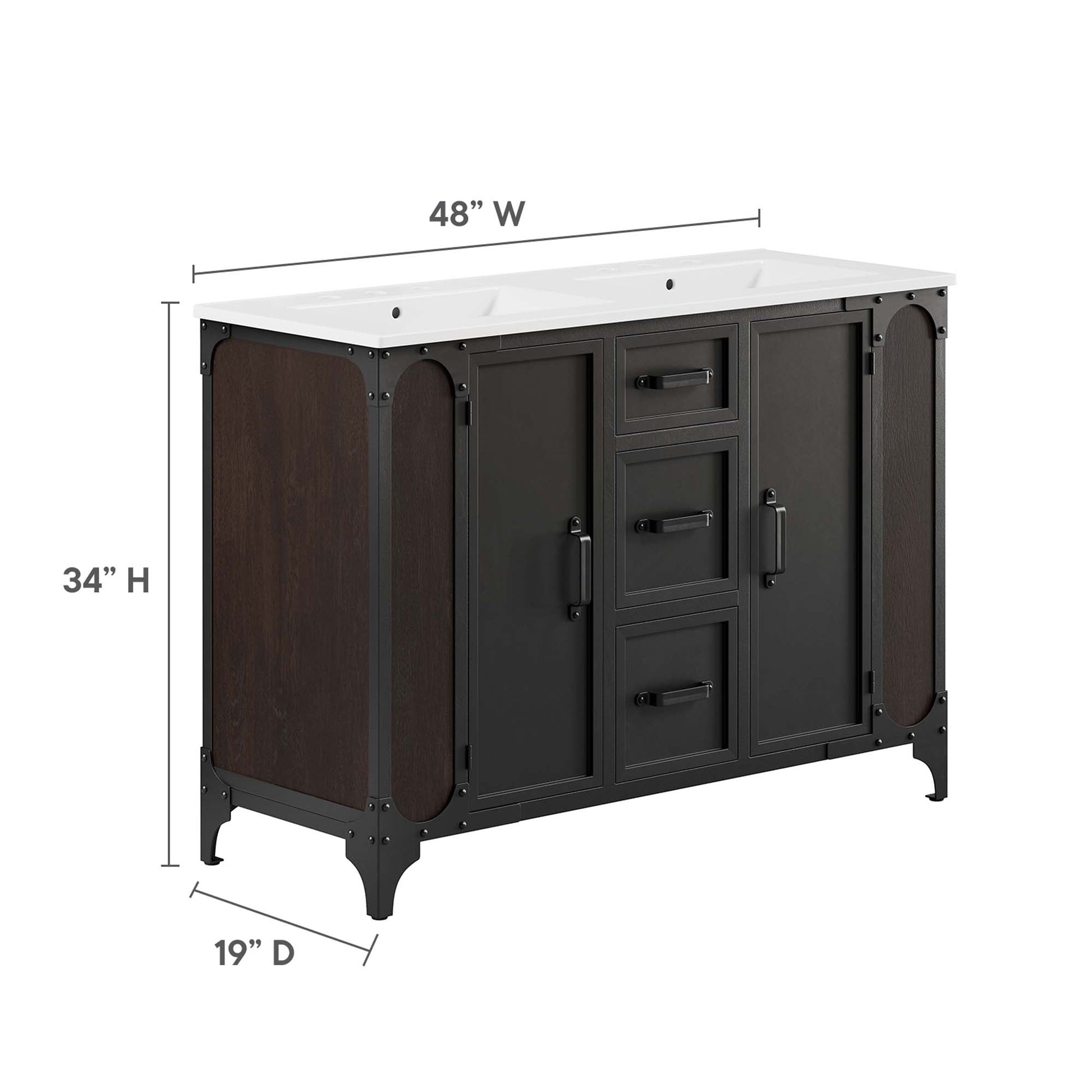 Steamforge Bathroom Cabinet Basin Not Included