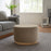 Tilden Large 23" Round Performance Velvet Upholstered Ottoman