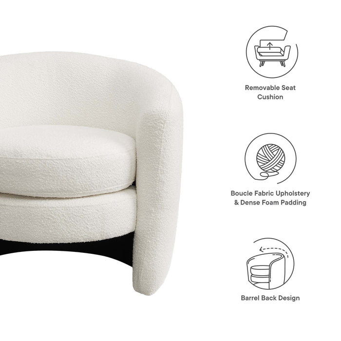 Affinity Upholstered Boucle Fabric Curved Back Armchair