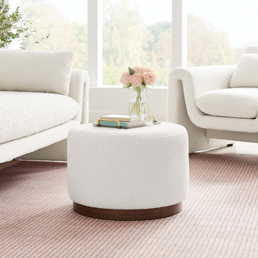 Tilden Large 23" Round Boucle Upholstered Ottoman