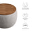 Perla Woven Heathered Fabric Upholstered Storage Ottoman