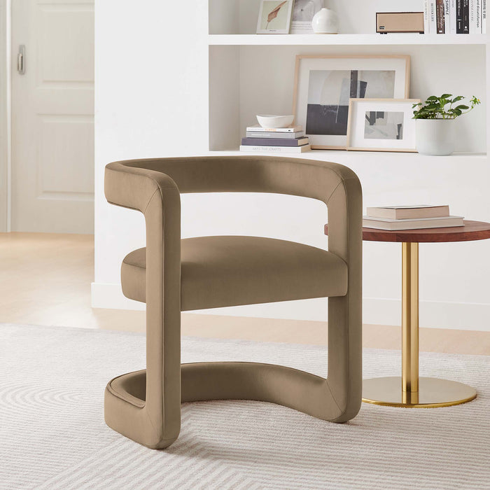 Winslow Performance Velvet Barrel Accent Chair