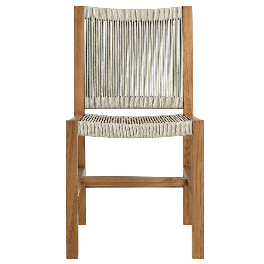 Vienna 7-Piece Outdoor Patio Teak and Rope Dining Set