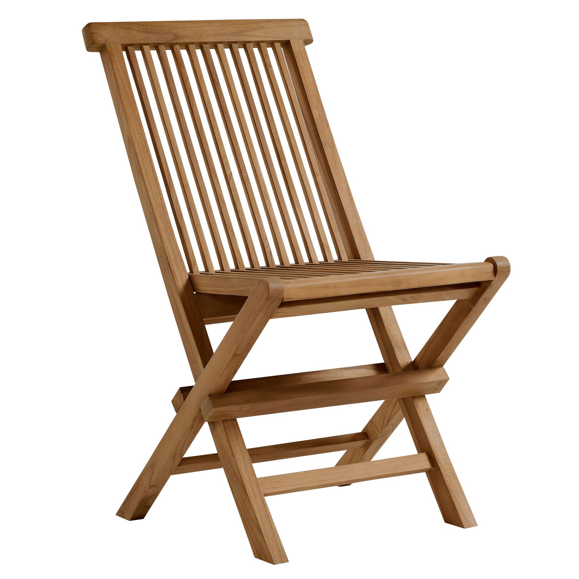 Vienna 5-Piece Outdoor Patio Teak Wood Dining Set with Folding Chairs