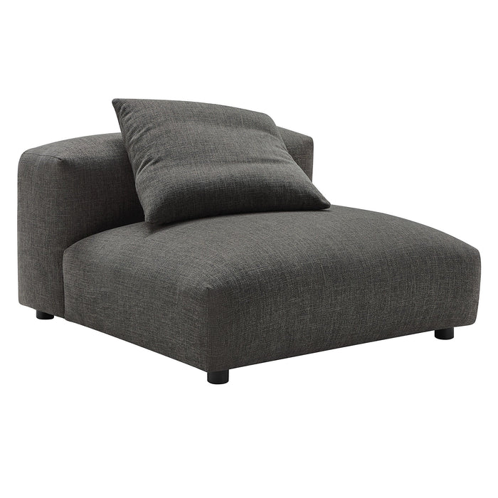 Solace  Modular Upholstered Fabric Armless Chair and Ottoman Set