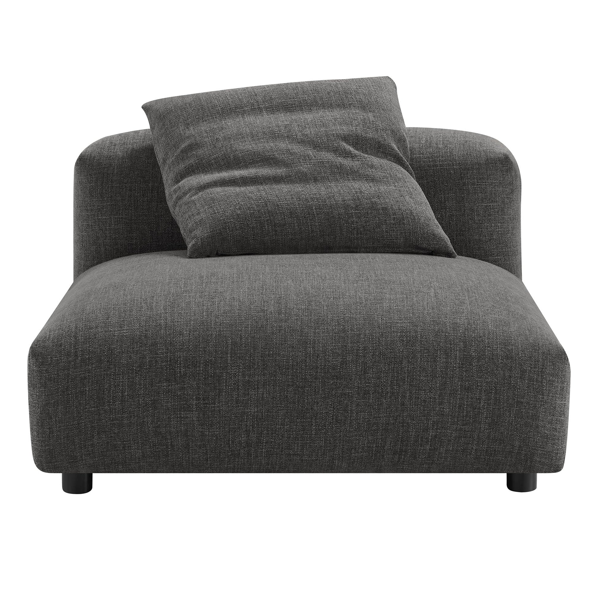 Solace  Modular Upholstered Fabric Armless Chair and Ottoman Set