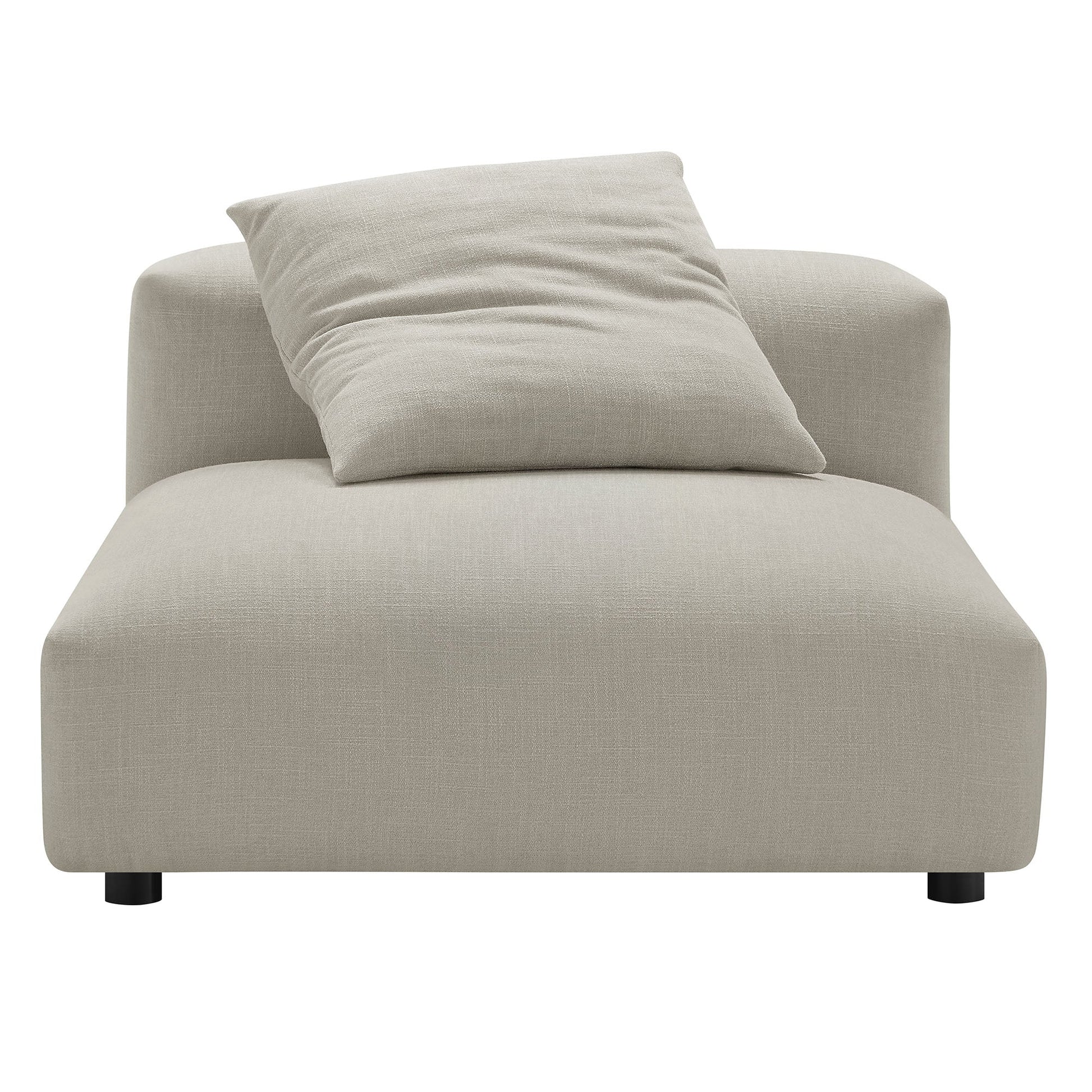 Solace  Modular Upholstered Fabric Armless Chair and Ottoman Set