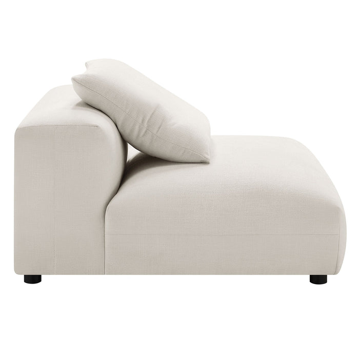 Solace  Modular Upholstered Fabric Armless Chair and Ottoman Set