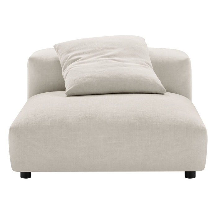 Solace  Modular Upholstered Fabric Armless Chair and Ottoman Set
