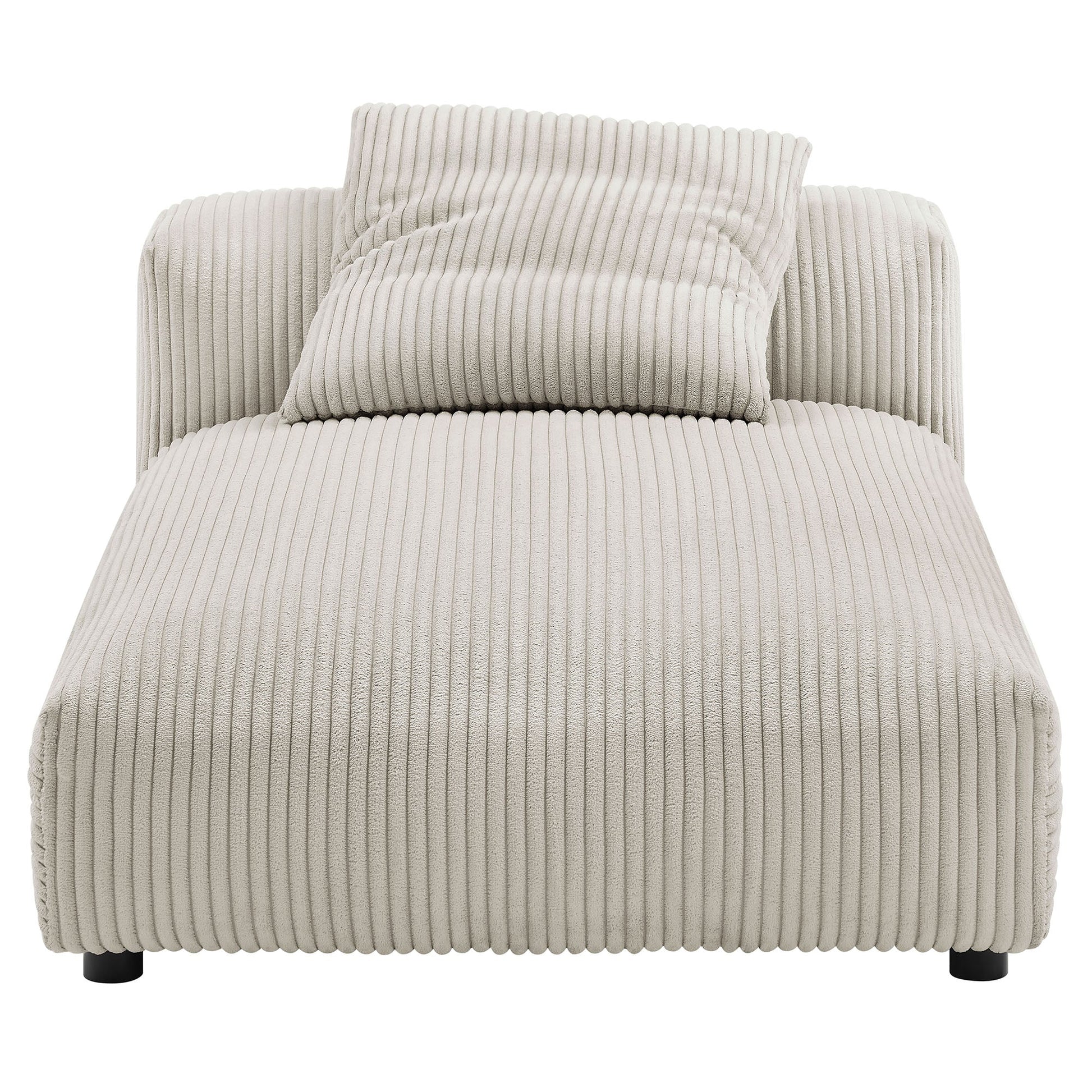 Solace  Modular Corduroy Upholstered Armless Chaise Lounge
